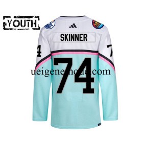 Kinder Edmonton Oilers Eishockey Trikot STUART SKINNER 74 2023 All-Star Adidas Weiß Authentic